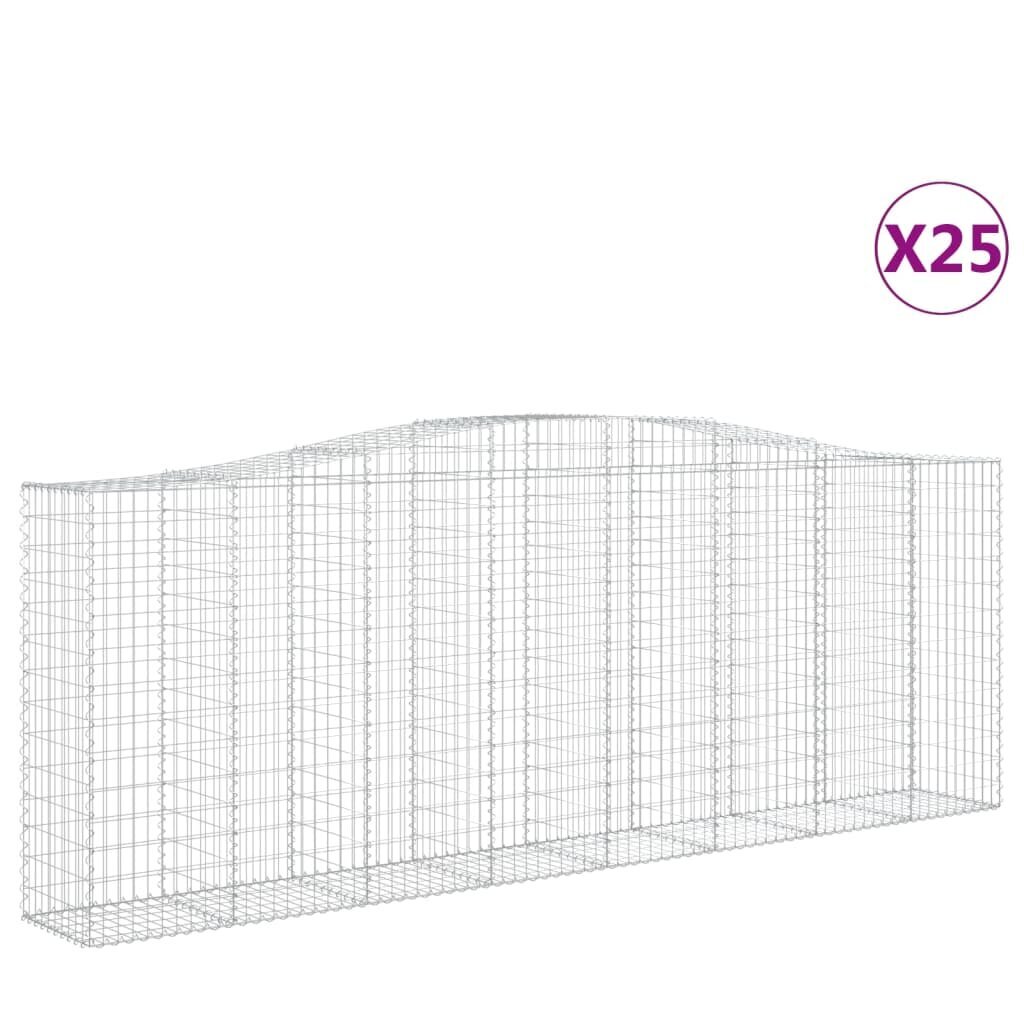 vidaXL kaarekujulised gabioonkorvid 25 tk, 400x50x140/160 cm, raud hind ja info | Aiad ja tarvikud | kaup24.ee