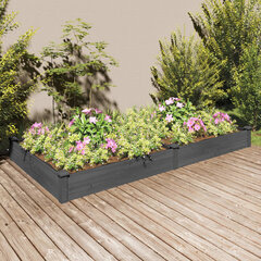 vidaXL voodriga aia taimelava, hall, 240 x 120 x 25 cm hind ja info | Lillekastid | kaup24.ee