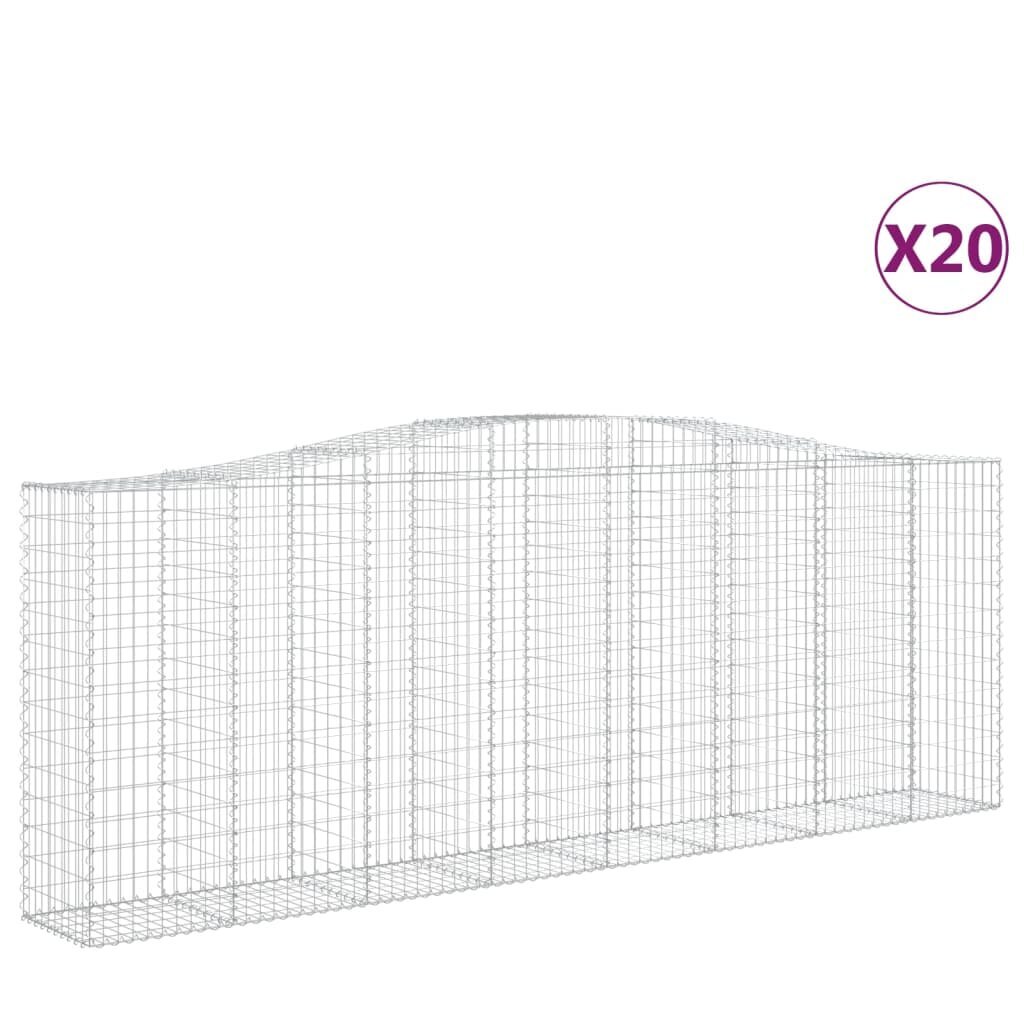 vidaXL kaarekujulised gabioonkorvid 20 tk, 400x50x140/160 cm, raud hind ja info | Aiad ja tarvikud | kaup24.ee