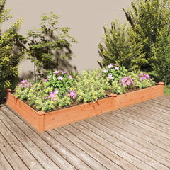 vidaXL voodriga aia taimelava, pruun, 240 x 120 x 25 cm, nulupuit hind ja info | Lillekastid | kaup24.ee