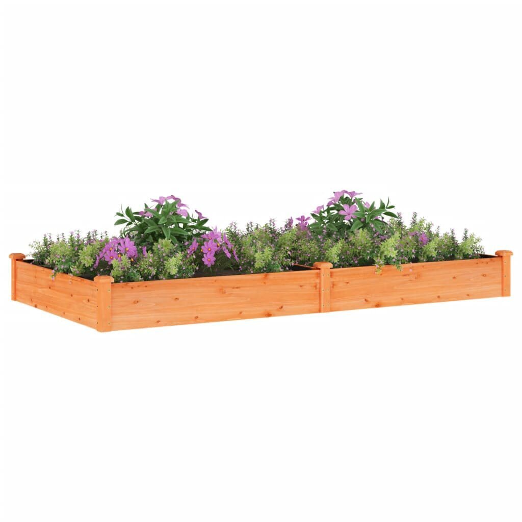 vidaXL voodriga aia taimelava, pruun, 240 x 120 x 25 cm, nulupuit цена и информация | Lillekastid | kaup24.ee