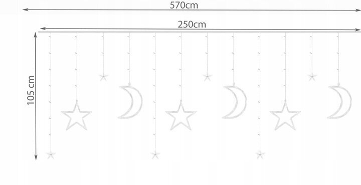 LED-jääpurikad 138 LED-i, 5,7 m, valge цена и информация | Jõulutuled | kaup24.ee