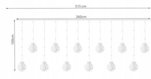 LED-tuled, 108 LED, 5,15 m, külm valge цена и информация | Гирлянды | kaup24.ee