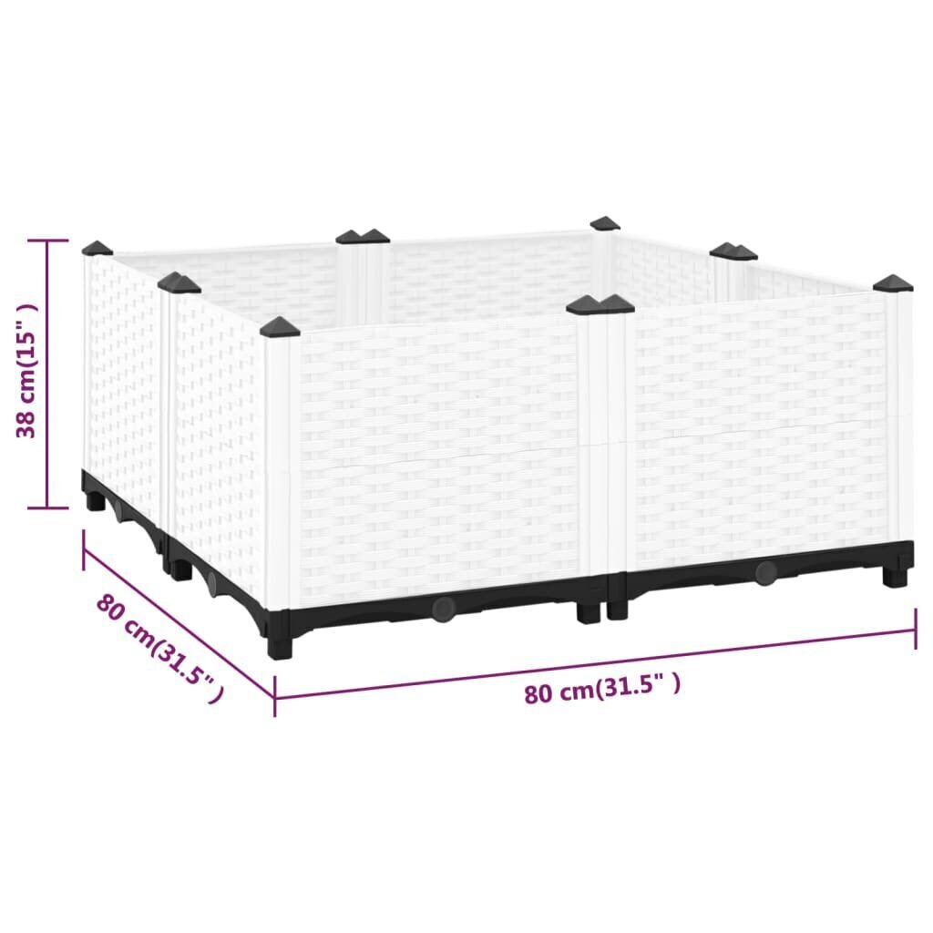 vidaXL taimekast 80 x 80 x 38 cm, polüpropüleen цена и информация | Lillekastid | kaup24.ee