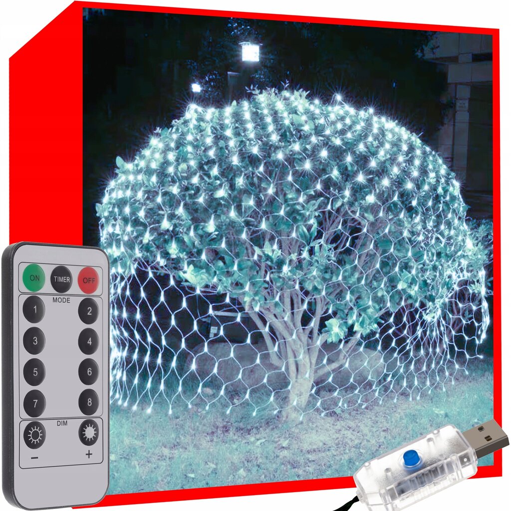 LED-tuled Network, 160 LED-i, 5,8 m, külm valge цена и информация | Jõulutuled | kaup24.ee