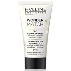 База под макияж Eveline Wonder Match 3in1 Serum-Primer, 30 мл цена и информация | Пудры, базы под макияж | kaup24.ee