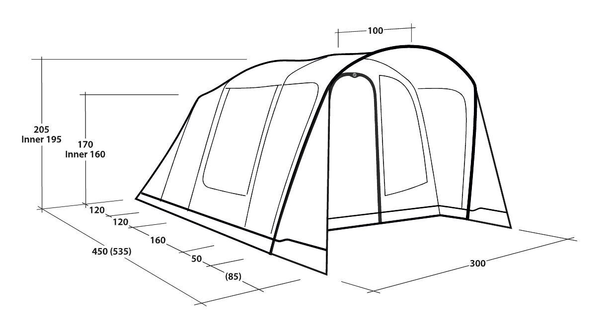 Telk Outwell Sunhill 5 Air, sinine hind ja info | Telgid | kaup24.ee