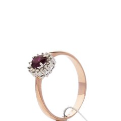 Золотое кольцо с рубином и бриллиантами цена и информация | Кольца | kaup24.ee