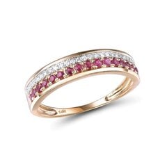 Золотое кольцо с алмазами и рубинами цена и информация | Кольца | kaup24.ee
