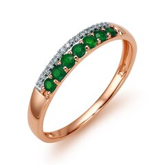 Золотое кольцо изумрудами и бриллиантами цена и информация | Кольцо | kaup24.ee