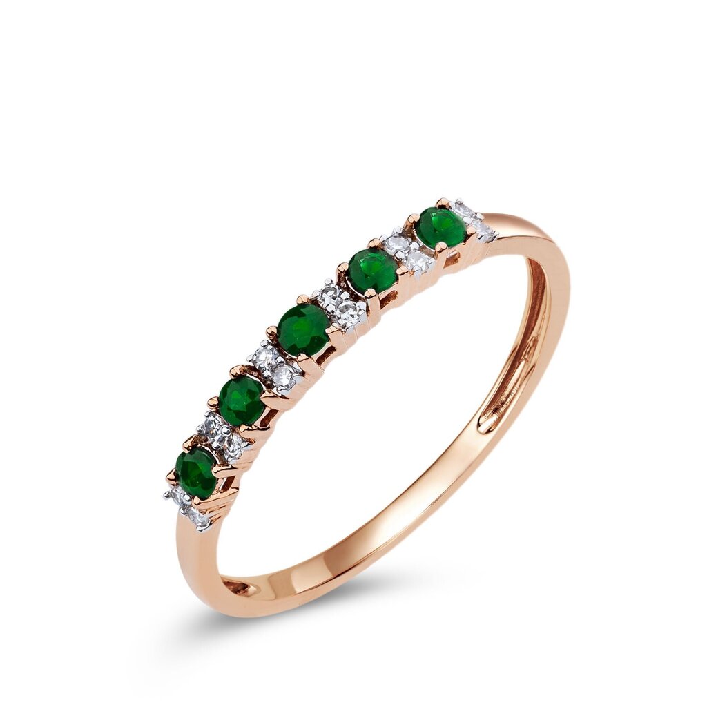 Kuldsõrmus smaragdi ja briljantidega hind ja info | Sõrmused | kaup24.ee