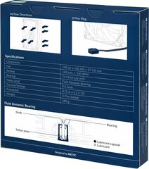 Вентилятор в стандартном корпусе ARCTIC F14, 140 мм  цена и информация | Компьютерные вентиляторы | kaup24.ee