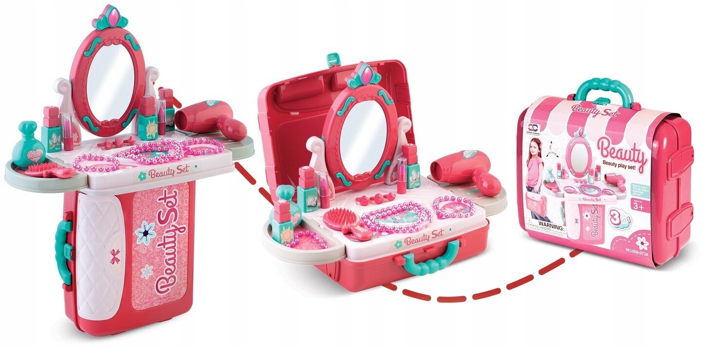 Kosmeetikakohver tüdrukule koos peegliga цена и информация | Tüdrukute mänguasjad | kaup24.ee