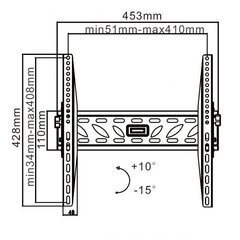 Cabletech LP09 32-55" hind ja info | Teleri seinakinnitused ja hoidjad | kaup24.ee