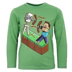 Pikkade varrukatega särk lastele Minecraft Steve ja Skeleton hind ja info | Poiste särgid | kaup24.ee