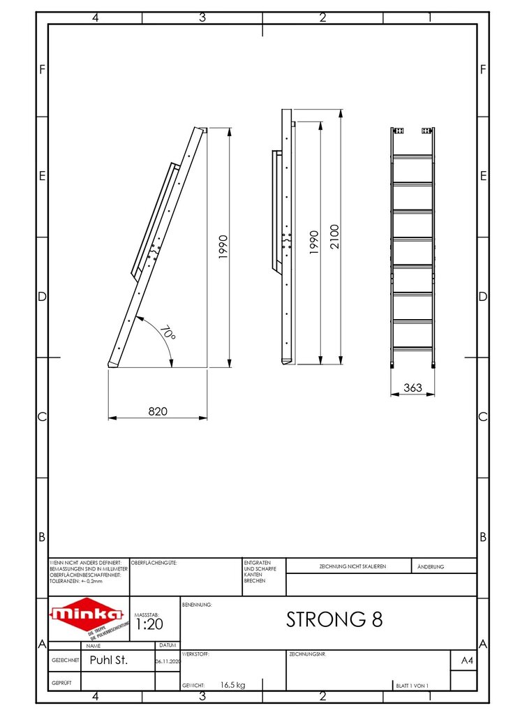Trepp Minka Strong 8, Kõrgus 199 - 210 cm hind ja info | Trepid | kaup24.ee