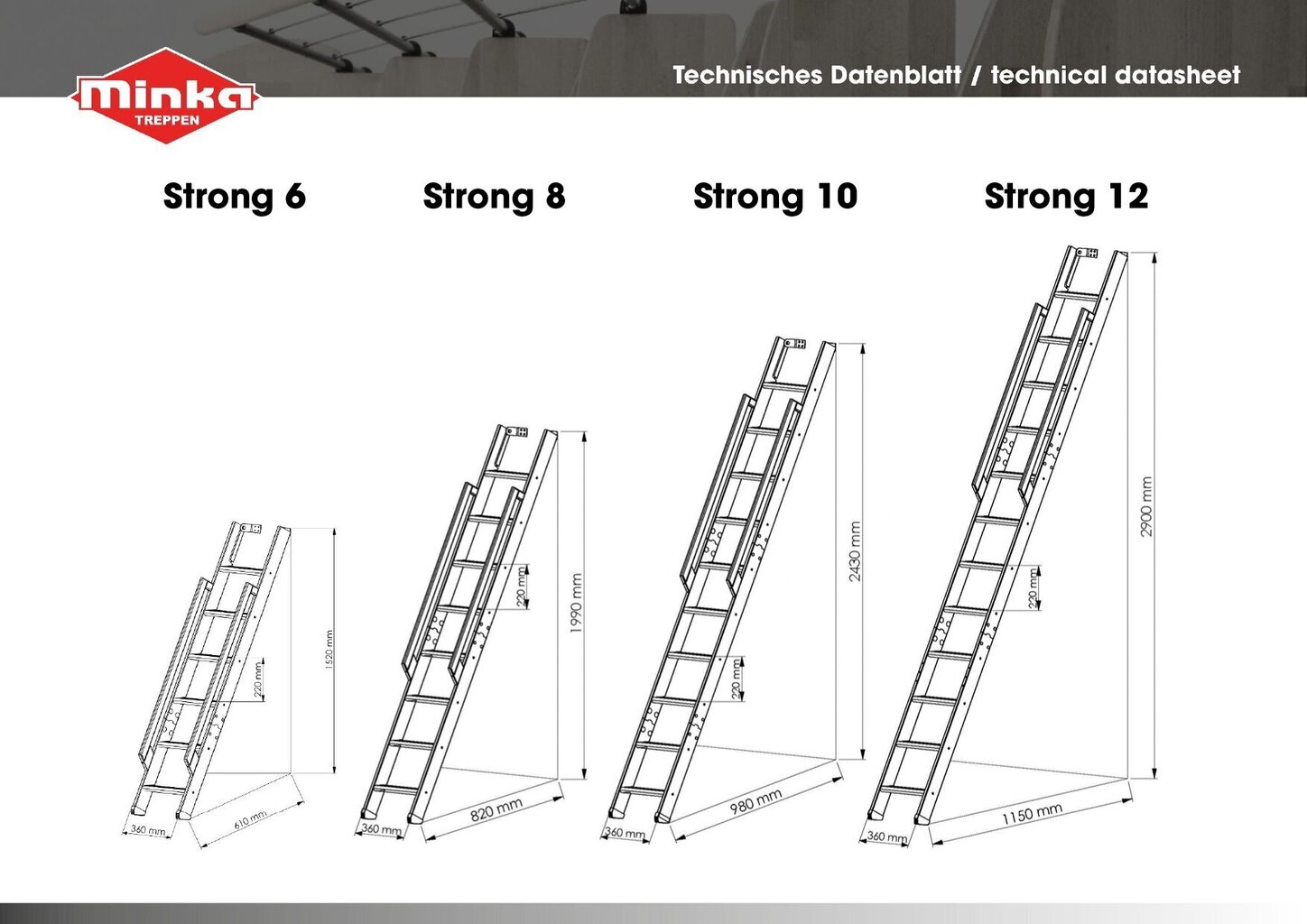 Trepp Minka Strong 12, Kõrgus 290 - 307 cm цена и информация | Trepid | kaup24.ee