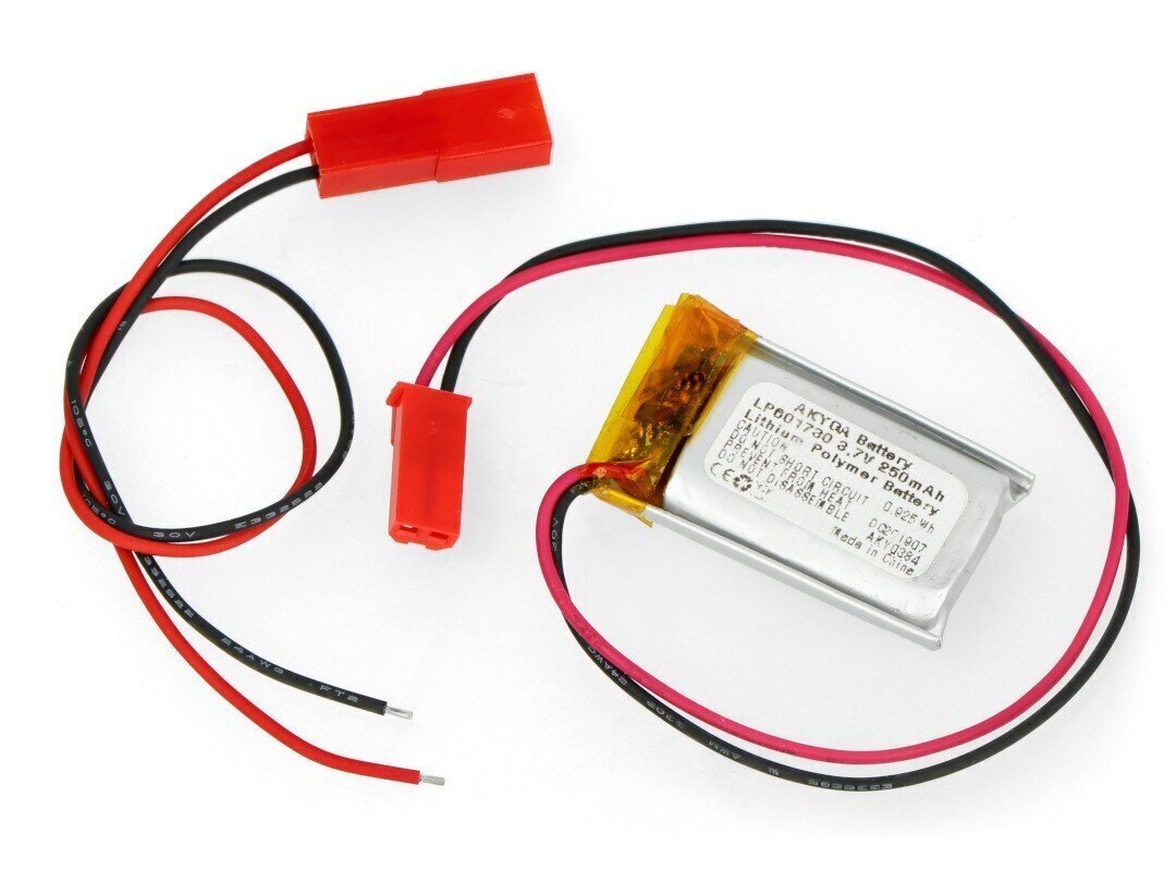 Akyga Li-Pol 250mAh 1S 3.7V JST-BEC hind ja info | Akud | kaup24.ee