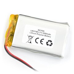 Akyga Li-Pol 2200mAh 1S 3.7V цена и информация | Аккумуляторы | kaup24.ee