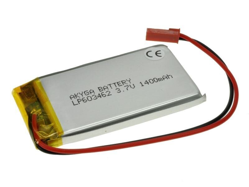 Akyga Li-Pol 1400mAh 1S 3.7V JST-BEC цена и информация | Akud | kaup24.ee