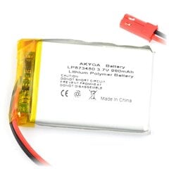 Akyga Li-Pol 980mAh 1S 3.7V JST-BEC цена и информация | Аккумуляторы | kaup24.ee