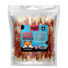 Bubu Pets Pulgale mähitud part pühvlinaha pulk pardiga, 12 cm, 500g цена и информация | Лакомства для собак | kaup24.ee