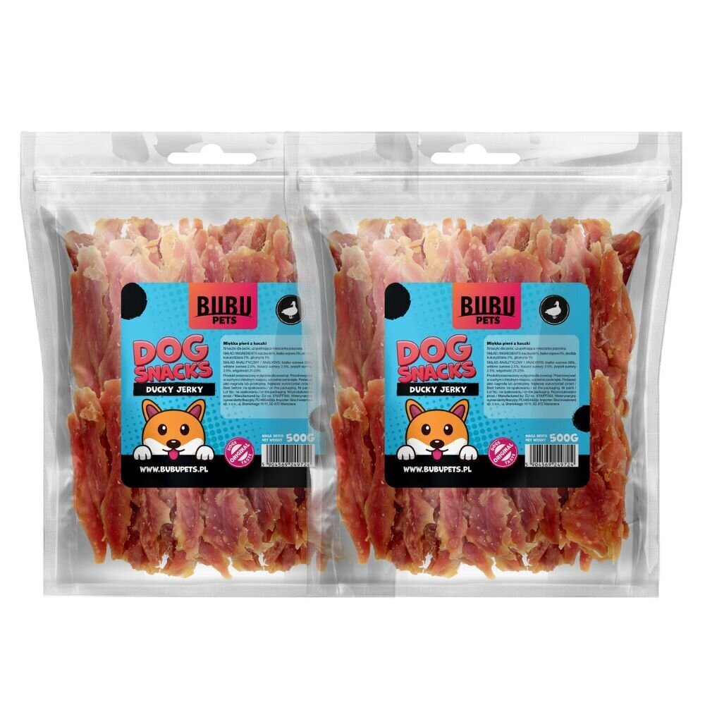 Bubu Pets Duck Jerky maius koertele pardiga, 1kg hind ja info | Maiustused koertele | kaup24.ee