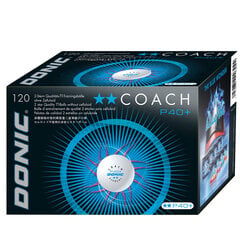 Table tennis ball DONIC P40+  Coach 2 star 120 pcs White цена и информация | Шарики для настольного тенниса | kaup24.ee