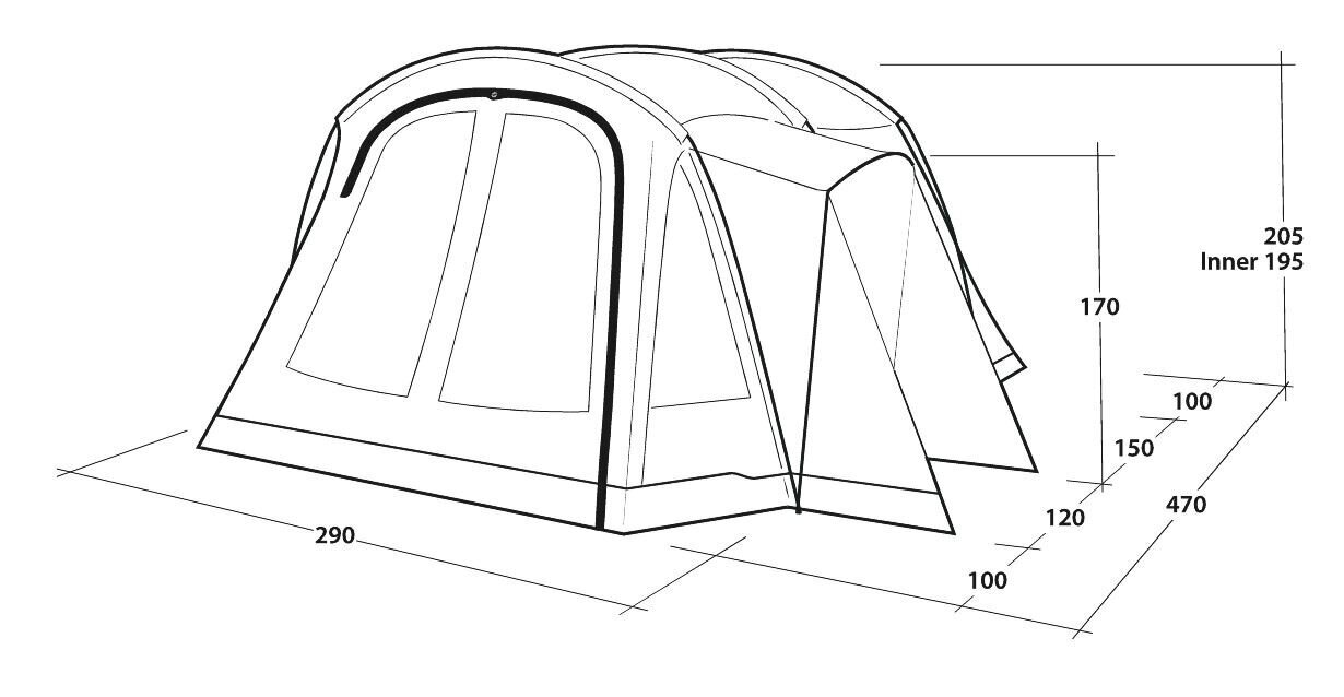 Telk Outwell Nevada 4, sinine цена и информация | Telgid | kaup24.ee