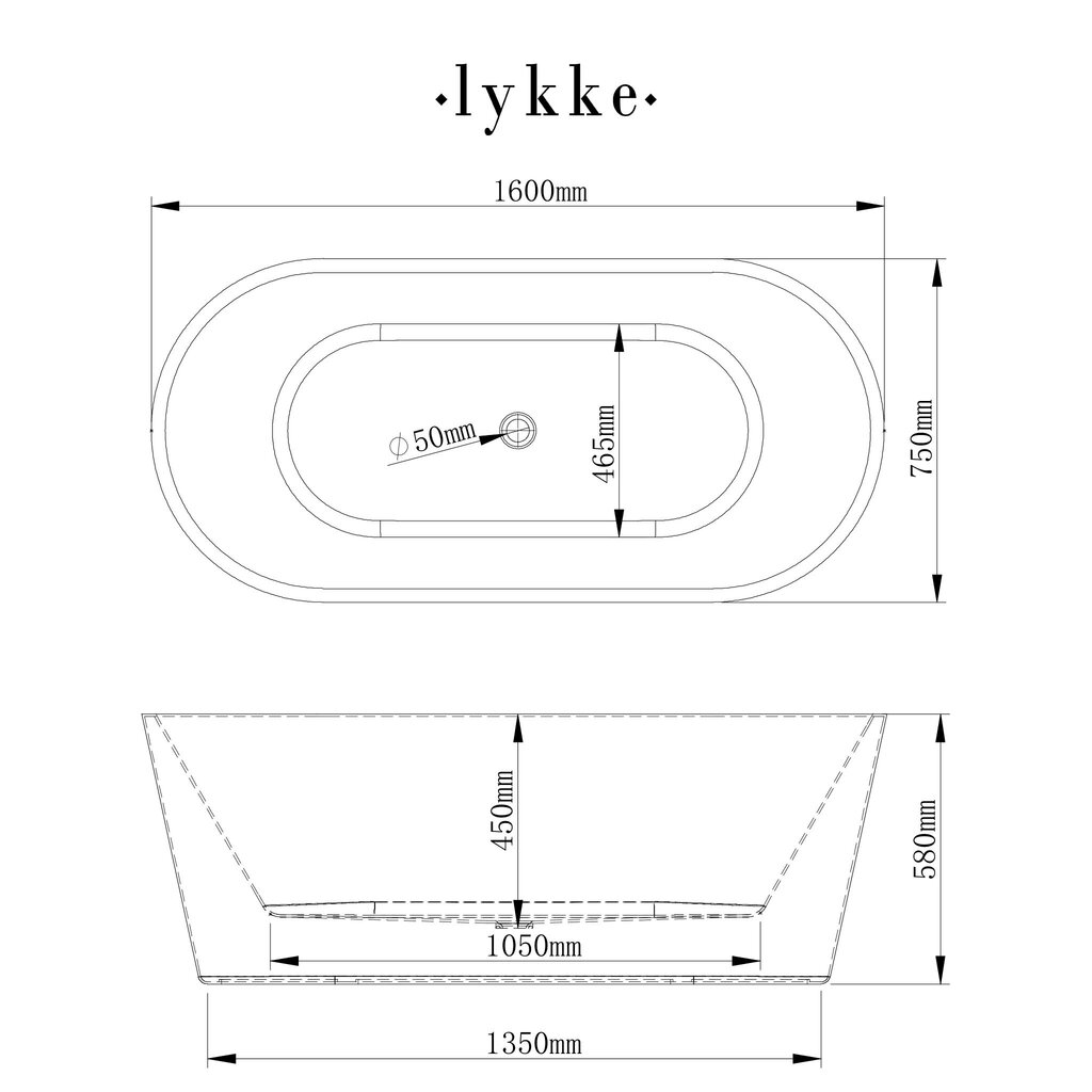 Lykke vann Polar Deluxe 1600x750x580mm, valge цена и информация | Vannid | kaup24.ee