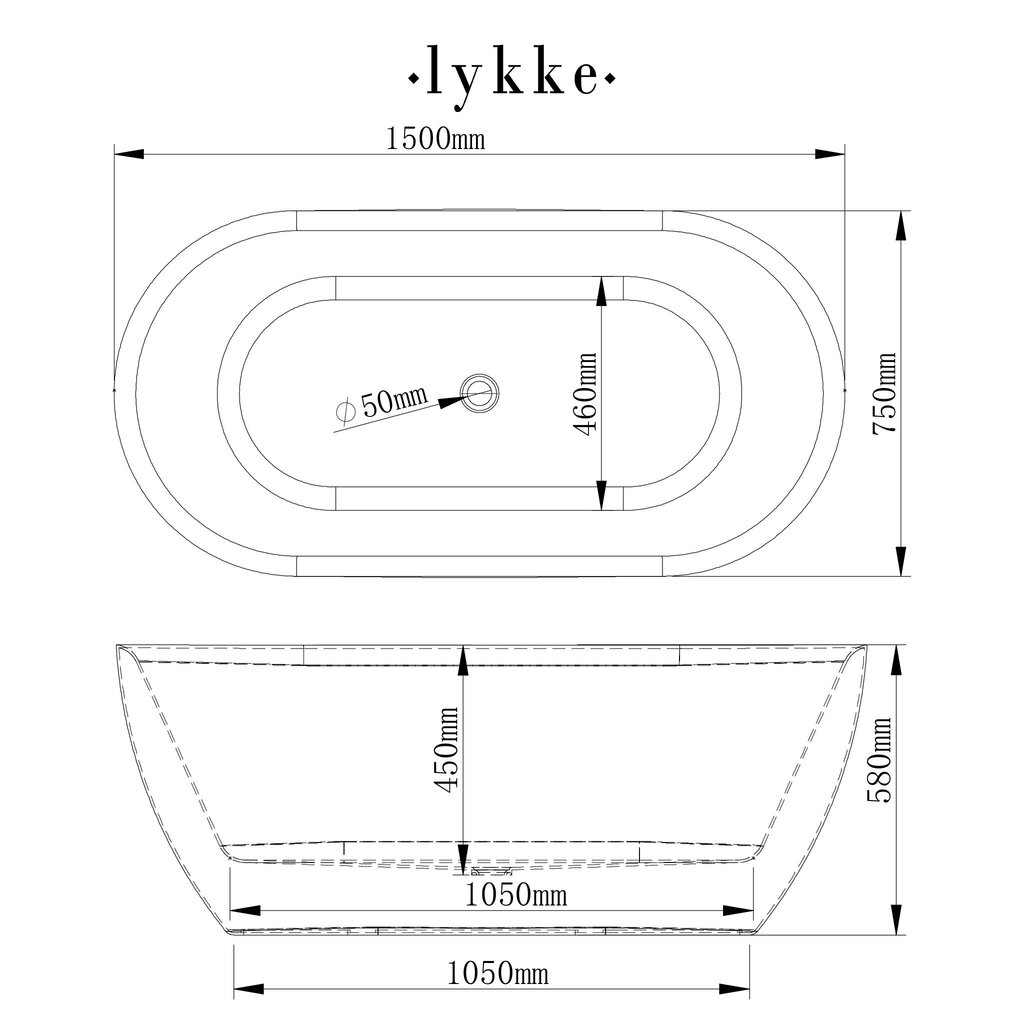 Lykke vann Arctic Deluxe 1500x750x580mm, valge цена и информация | Vannid | kaup24.ee