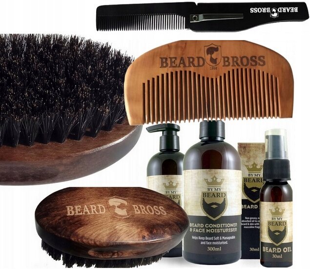 Habemehoolduskomplekt By My Beard meestele: šampoon, 300 ml + palsam, 300 ml + õli, 30 ml + hari ja kamm habeme jaoks hind ja info | Raseerimisvahendid | kaup24.ee
