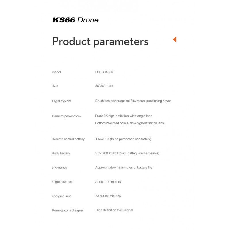 KS66 droon 8K HD kaameraga, 5G Wi-Fi цена и информация | Droonid | kaup24.ee