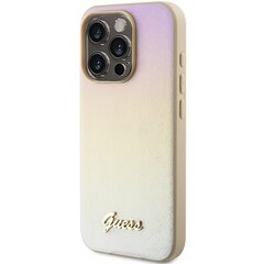 Guess GUHCP14LPSAIRSD iPhone 14 Pro 6.1" złoty|gold hardcase Saffiano Iridescent Script цена и информация | Чехлы для телефонов | kaup24.ee