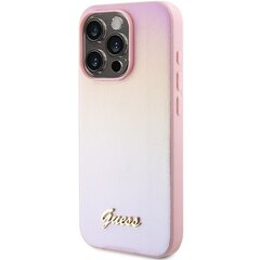 Guess GUHCP14LPSAIRSP iPhone 14 Pro 6.1" różowy|pink hardcase Saffiano Iridescent Script цена и информация | Чехлы для телефонов | kaup24.ee