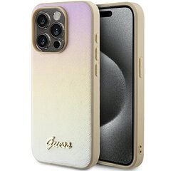 Guess GUHCP14XPSAIRSD iPhone 14 Pro Max 6.7" złoty|gold hardcase Saffiano Iridescent Script цена и информация | Чехлы для телефонов | kaup24.ee