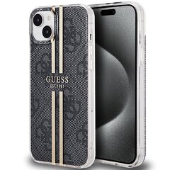 Guess GUHCP15MH4PSEGK iPhone 15 Plus | 14 Plus 6.7" czarny|black hardcase IML 4G Gold Stripe цена и информация | Чехлы для телефонов | kaup24.ee