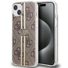 Guess GUHCP15MH4PSEGW iPhone 15 Plus | 14 Plus 6.7" brązowy|brown hardcase IML 4G Gold Stripe цена и информация | Чехлы для телефонов | kaup24.ee