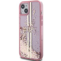 Guess GUHCP15MLFCSEGP iPhone 15 Plus | 14 Plus 6.7" różowy|pink hardcase Liquid Glitter Gold Stripes цена и информация | Чехлы для телефонов | kaup24.ee