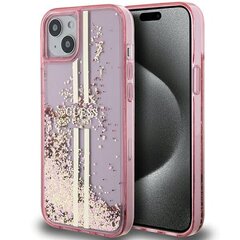 Guess GUHCP15MLFCSEGP iPhone 15 Plus | 14 Plus 6.7" różowy|pink hardcase Liquid Glitter Gold Stripes цена и информация | Чехлы для телефонов | kaup24.ee