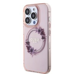 Guess PC|TPU Flowers Ring Glossy Logo MagSafe Case for iPhone 15 Pro Transparent цена и информация | Чехлы для телефонов | kaup24.ee