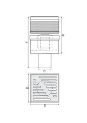 Трап, прямой слив, fi50, регулируемая решетка из нержавеющей стали 10x10 [см], белый цена и информация | Сифоны | kaup24.ee