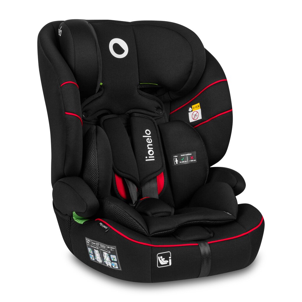 Turvatool Lionelo Levi i-Size, 9-36 kg, Sporty Black цена и информация | Turvatoolid | kaup24.ee