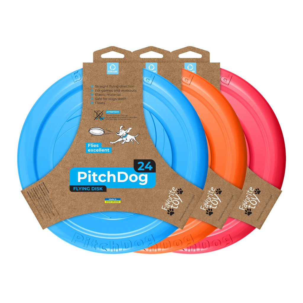 Interaktiivne mänguasi koertele lendav ketas Doggy Pitchdog, 24 cm, oranž цена и информация | Mänguasjad koertele | kaup24.ee