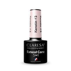 Claresa Гибридная основа для гель-лака Extend Care 5 in 1 Keratin #3, 5 г цена и информация | Лаки для ногтей, укрепители для ногтей | kaup24.ee