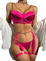 Комплект нижнего белья из четырех частей Miss Pleasure, розовый цена и информация | Сексуальное женское белье | kaup24.ee