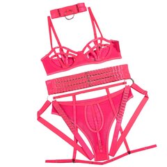 Комплект нижнего белья из пяти частей Hot Chic, розовый цена и информация | Сексуальное женское белье | kaup24.ee