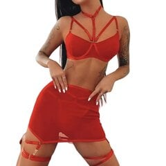 Комплект нижнего белья из трех частей Hot Lover, красный цена и информация | Сексуальное женское белье | kaup24.ee