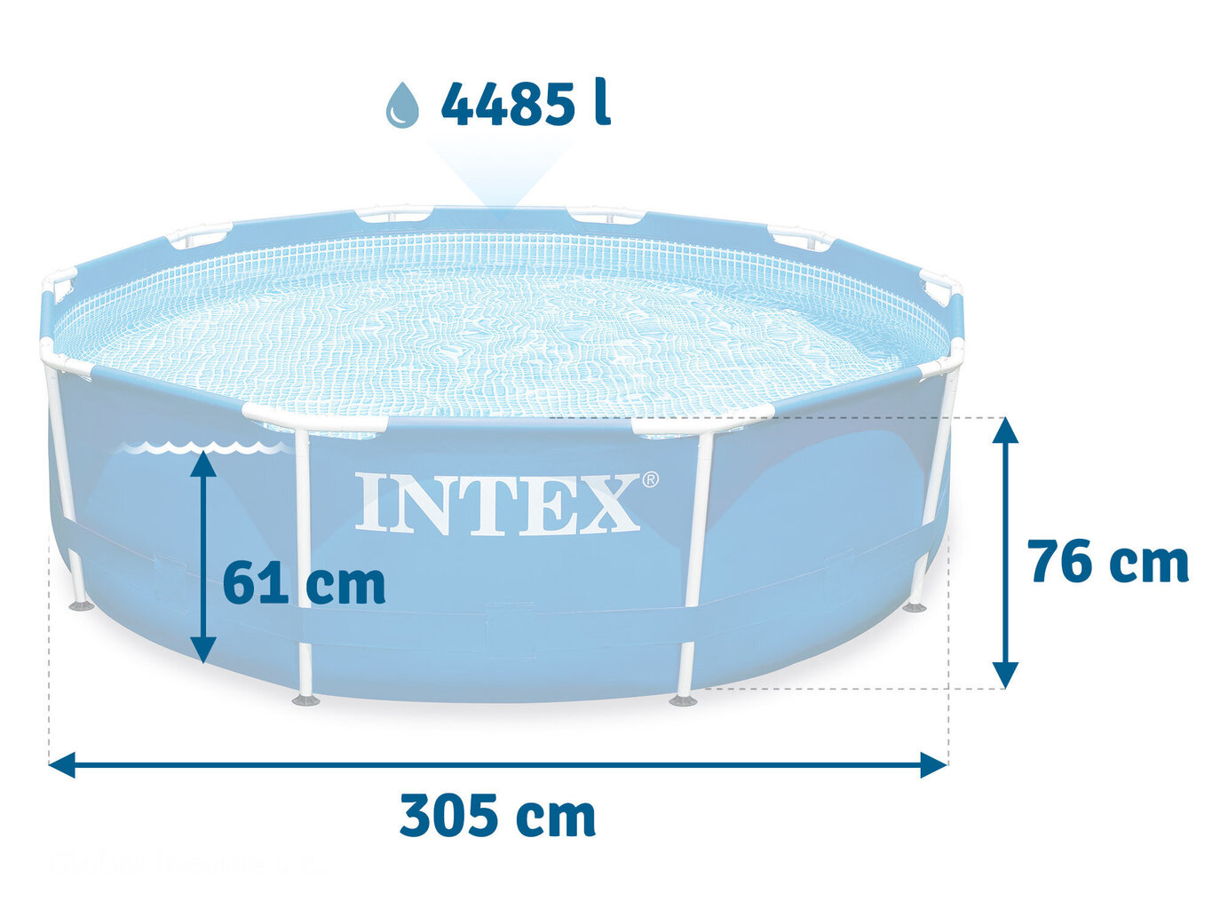 Raamitud välibassein Intex, 305 x 76 cm цена и информация | Basseinid | kaup24.ee