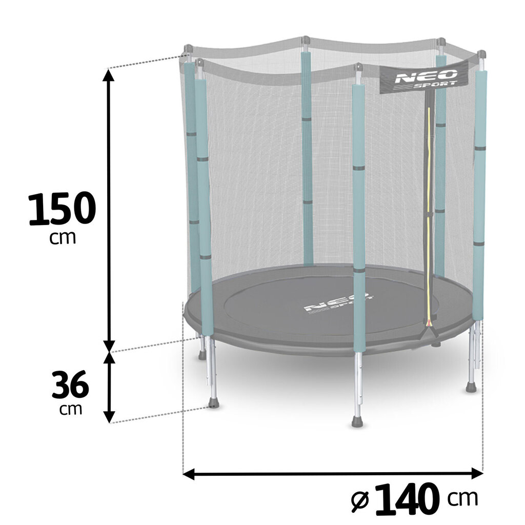 Aiatrampoliin lastele Neo Sport, 140 cm цена и информация | Batuudid ja batuudi varuosad | kaup24.ee